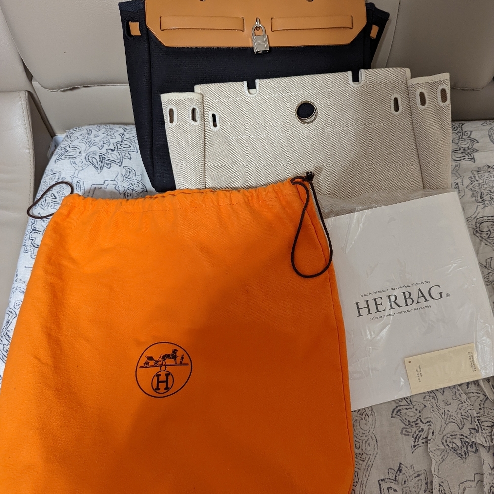 Hermes Black/Natural HerBag Zip 31